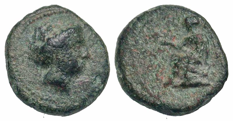 Bruttium, Terina. Ca. 350-275 B.C. AE 16. Scarce. 