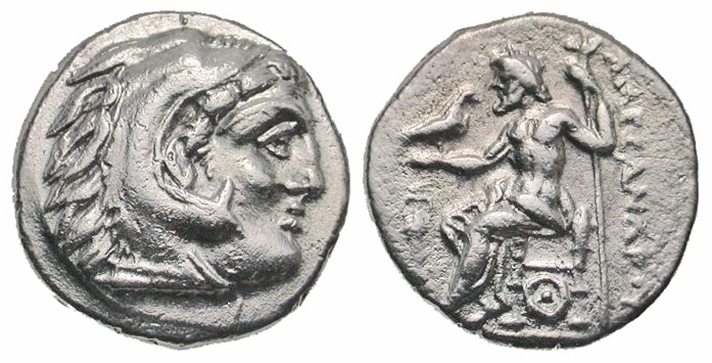 Macedonian Kingdom. Alexander III the Great. 336-323 B.C. AR drachm. Sardes mint, struck ca. 324/3 B.C. 