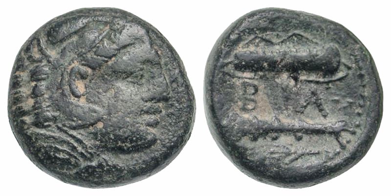 Macedonian Kingdom. Alexander III the Great. 336-323 B.C. AE 16. Pella or Amphipolis mint, struck ca. 325-310 B.C. 