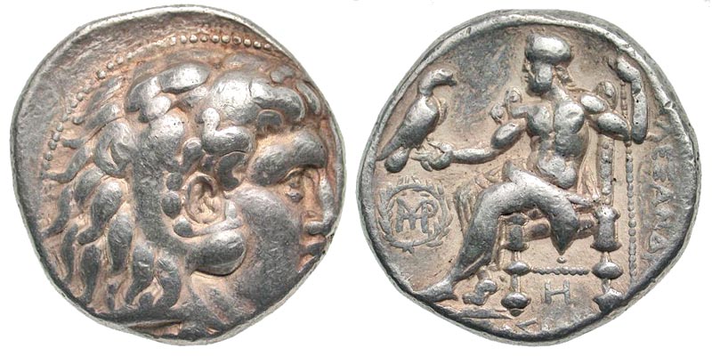 Macedonian Kingdom. Alexander III the Great. 336-323 B.C. AR tetradrachm. Babylon mint, struck ca. 311-305 B.C. Struck by Seleukos I Nikator. 