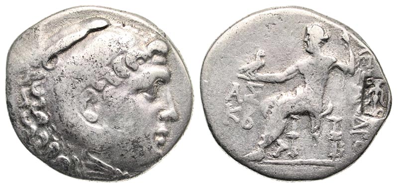 Macedonian Kingdom. Alexander III the Great. 336-323 B.C. AR tetradrachm. Aspendos mint, dated SE 22 = 191/190 B.C. 