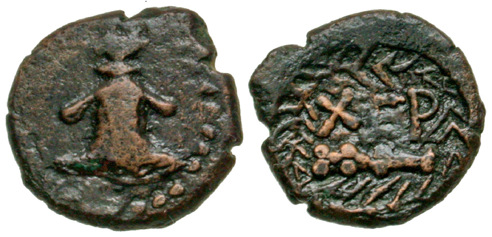 Tauric Chersonesos, Chersonesos. civic issue. 375-365 B.C. AE 12. 