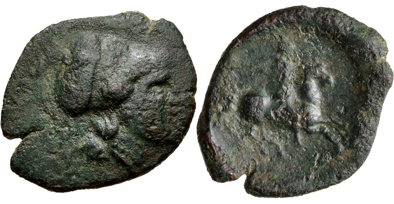 Sicily, Syracuse. Agathokles. 317-289 B.C. AE 19. Struck ca. 310-309 B.C. Ex CNG Electronic Auction 407, lot 24, 11.10.2017. 