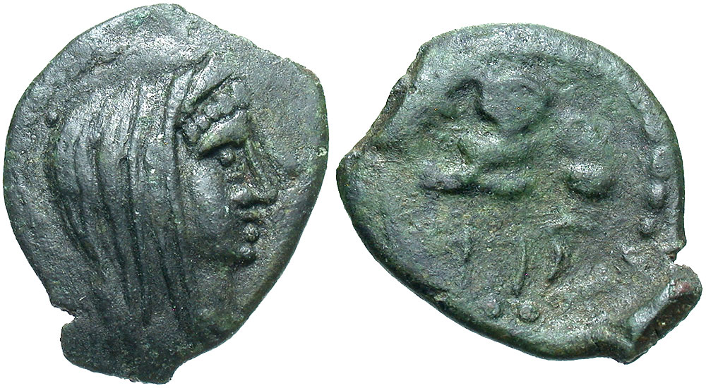 Islands off Sicily, Melita (Malta). Ca. 218-175 B.C. Æ 14. Ex Rev. Rogers Collection (with collection ticket). Rare.