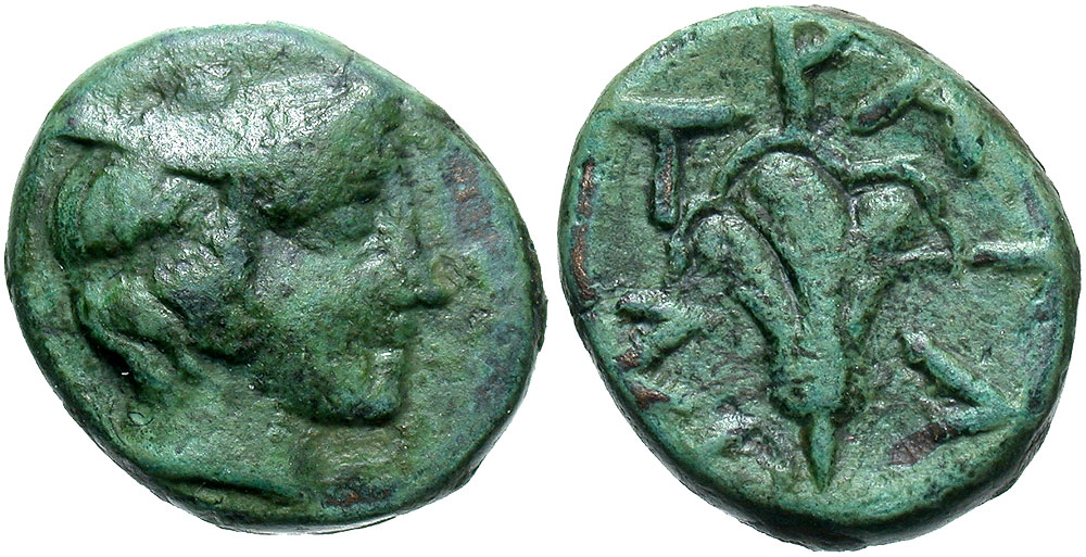 Macedon, Tragilos. Ca. 400 B.C. Æ 14. Unusual variety. 